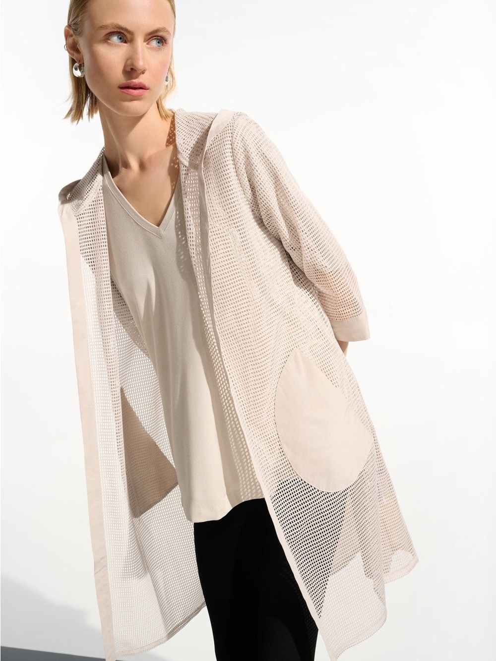 NWT Joseph Ribkoff Memory and Mesh A-Line Cover-Up With Hood